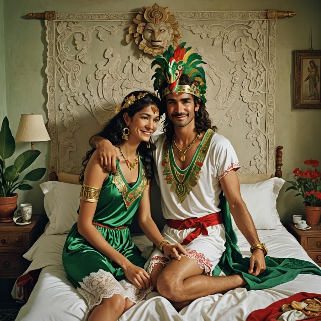 Quetzalcoatl and Artemis Share a Divine Moment