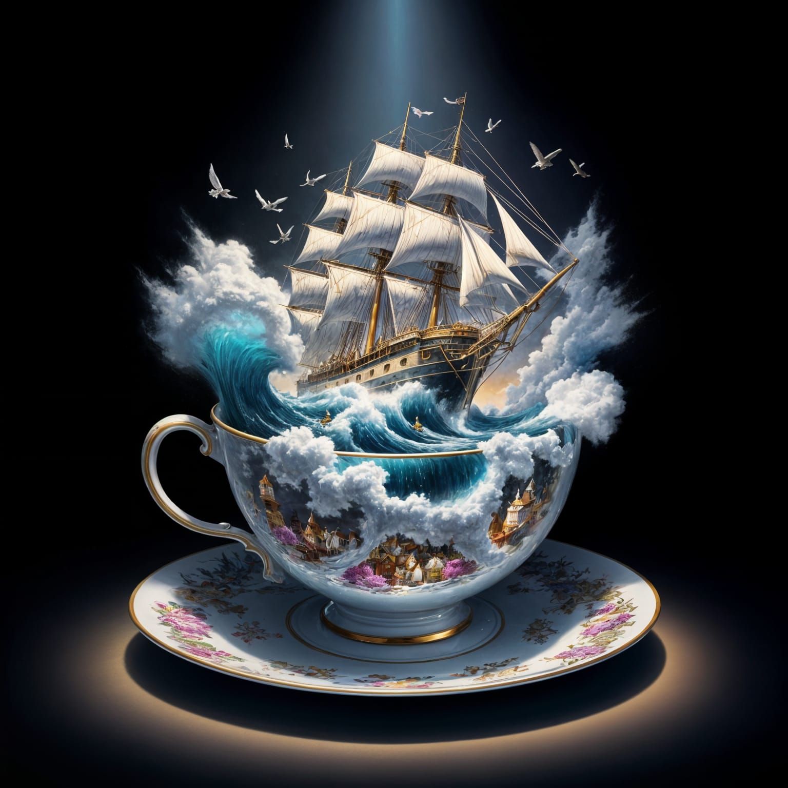 Ship in Teacup Storm: Romanticism and Splash Art
