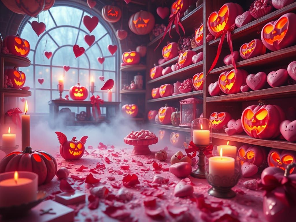 Sweetly Cursed: Eerie Valentine's Halloween Candy Shop