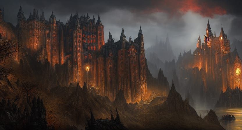 Detailed Matte Painting of Dracula in 8K