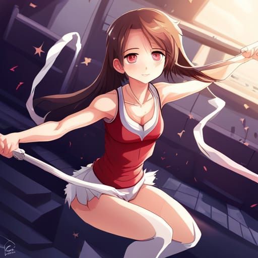 Anime Style Girl Gymnast Japanese Manga Art