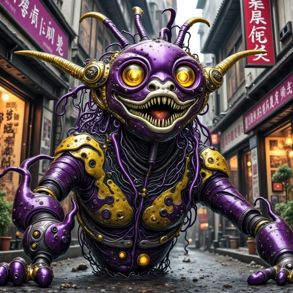 Cybernetic Lion-Mantis at Edo Festival, Junji Ito Style