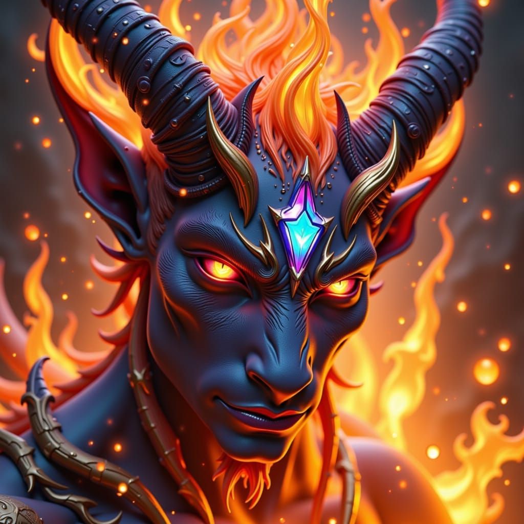 Battle Tiefling Prince of Fire and Mist