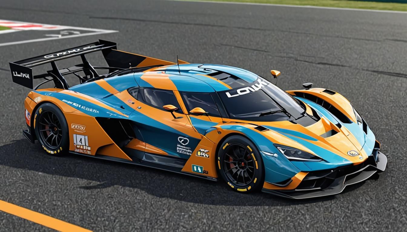 Vibrant Hypercar Race Car with Linked Colors