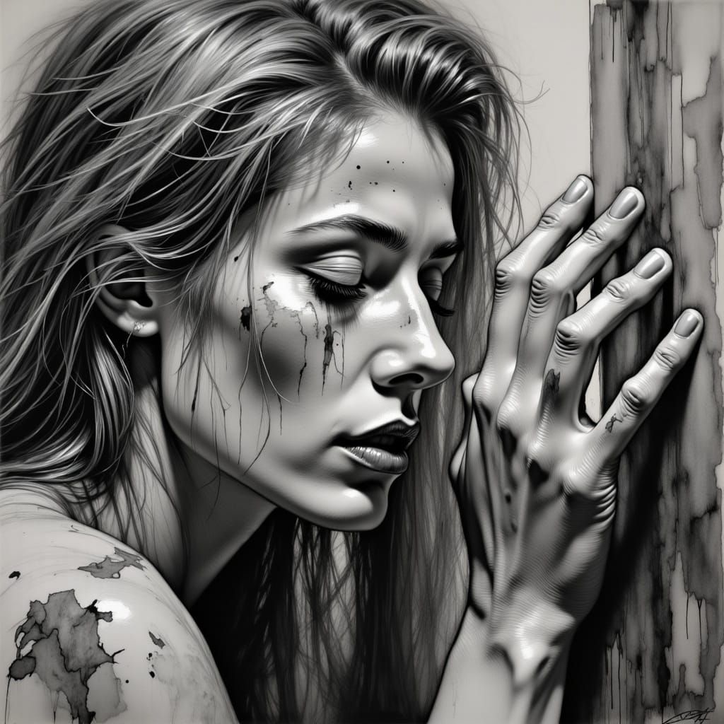 Thoughtful Artist Portrait in Charcoal