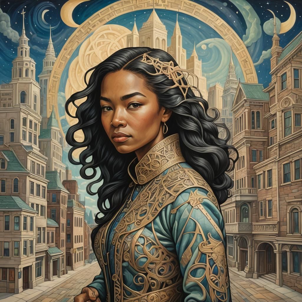 Classic Architecture with Surreal Art Style