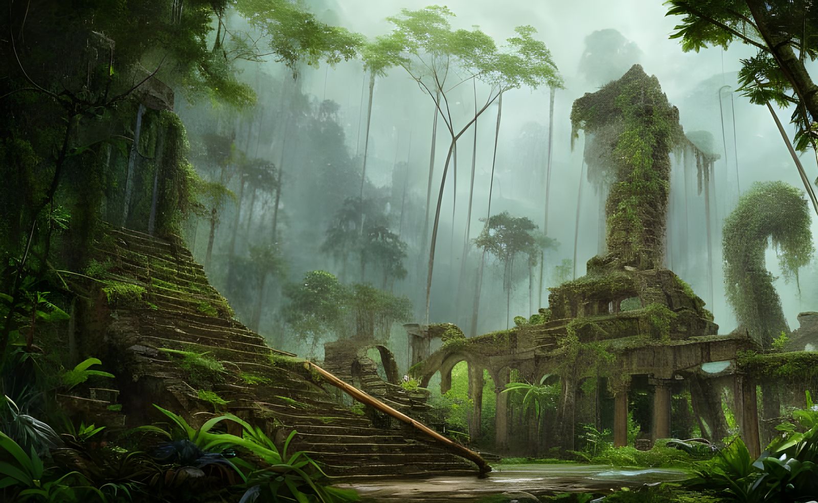 Amazon Jungle Ruins in Hyper-Realistic Digital Art