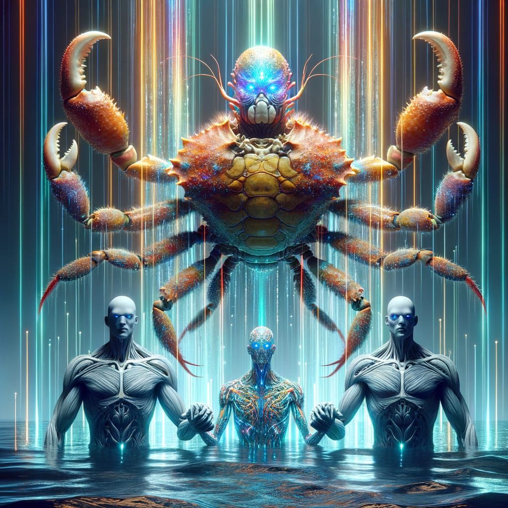 Crab-Human Hybrid in Magical Waters