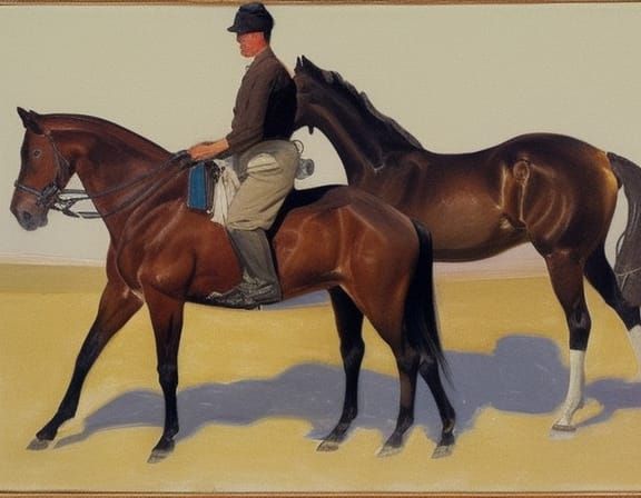 "upper body of a human and lower body of a horse" by John Si...