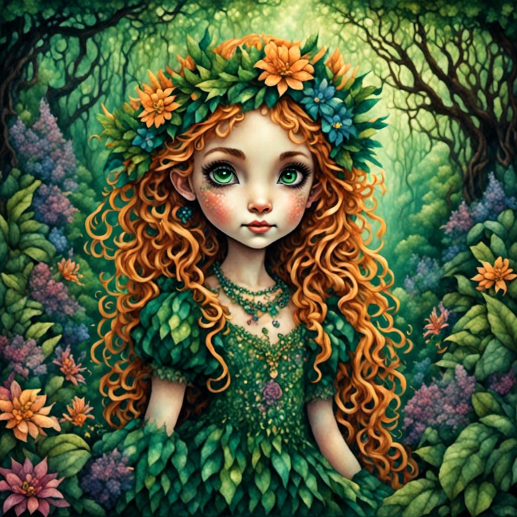 Tiger Lily in Lush Forest, Disneycore Art
