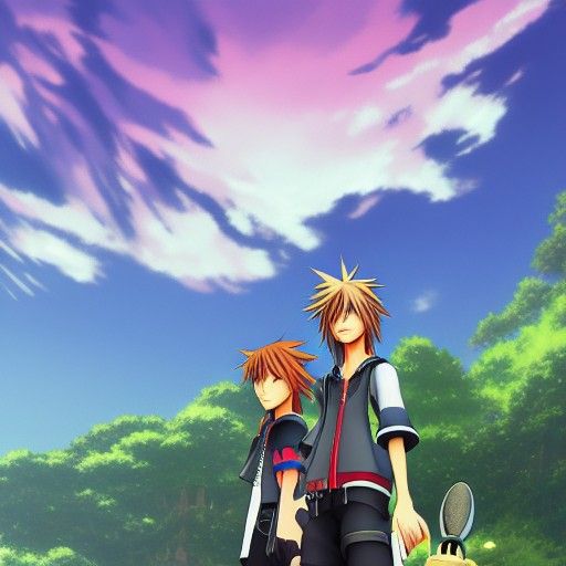 Kingdom Hearts in Studio Ghibli Anime Style