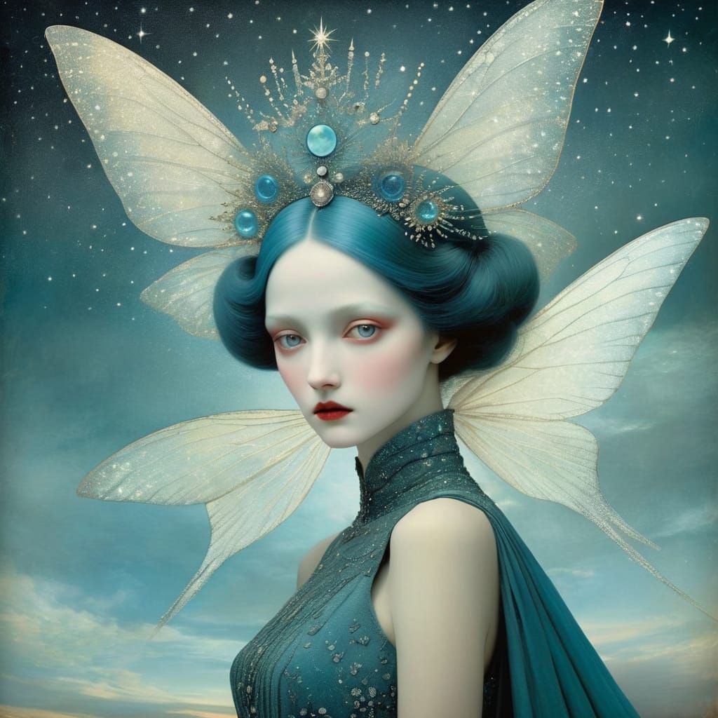 Surrealistic Sparkle in a Haunting Landscape