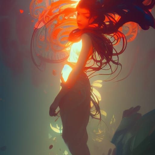 Radiant True Love Concept Art in Orange and Teal