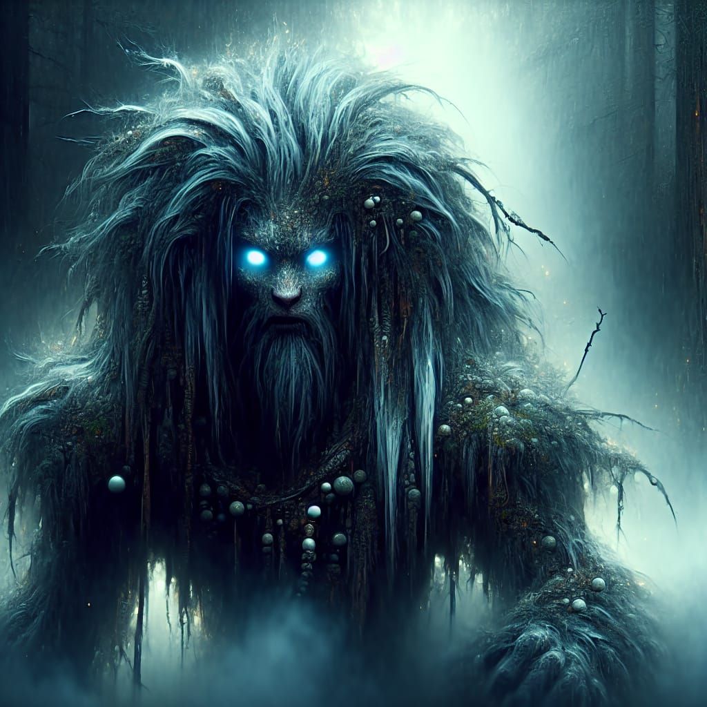 Fierce Fairy Warrior Emerging from Fog