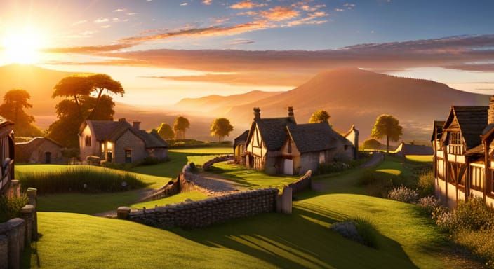 A countryside village in the UK.