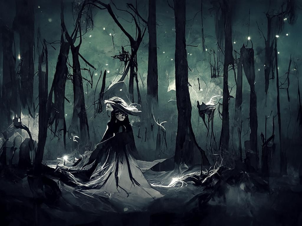 Ominous Fairytale: Witch in Dark Forest