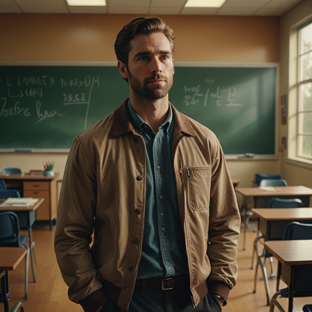 Hyperrealistic Portrait of an Elementary School Teacher