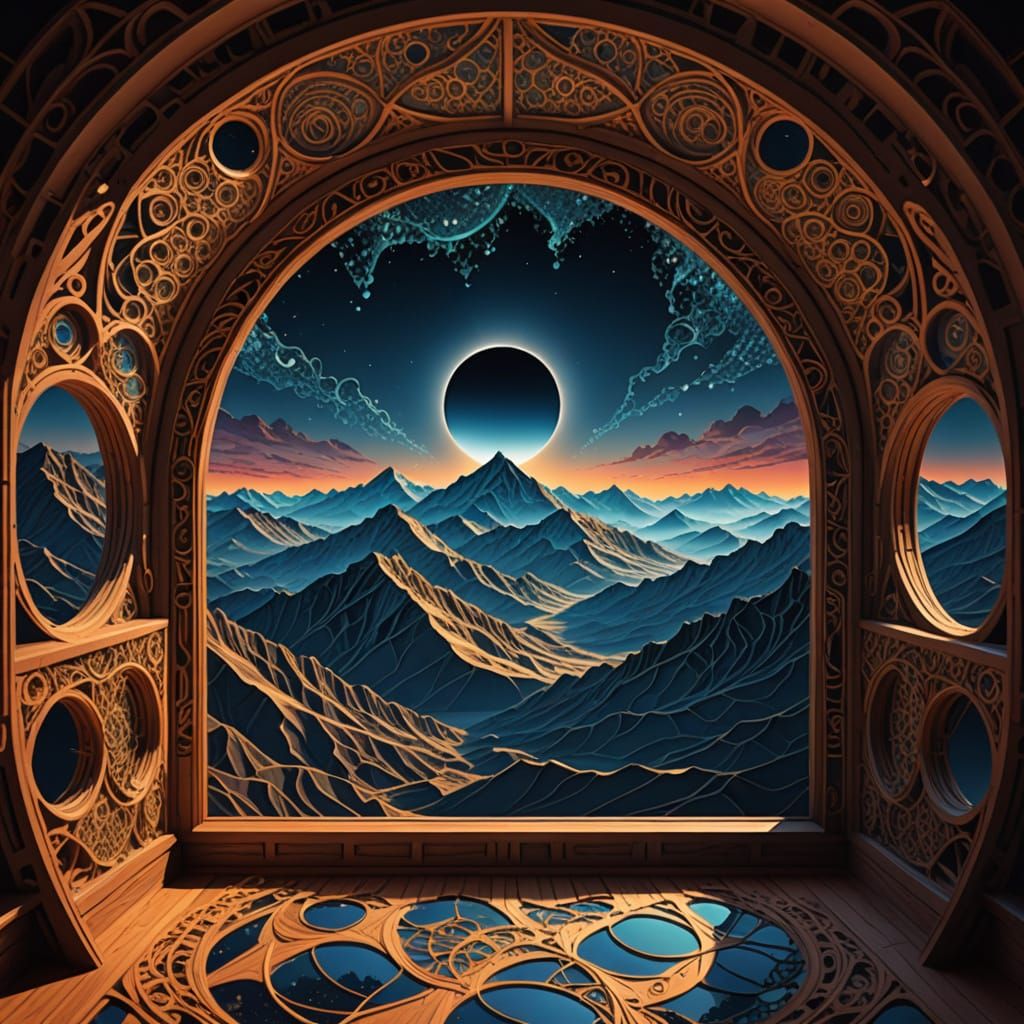 Mountain Chamber with Abstract Astral Design