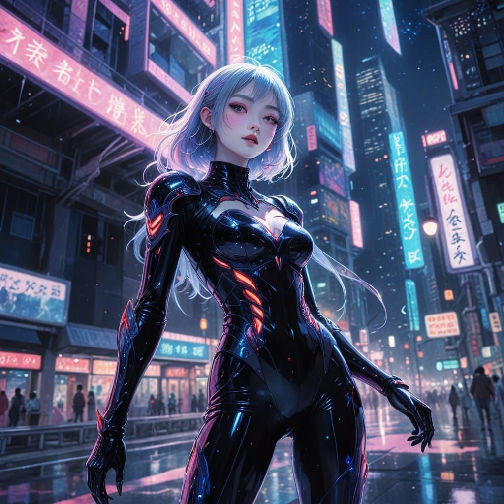 Vampire in Neon Dreamscape