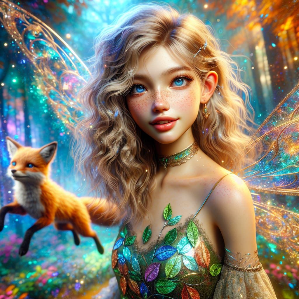 Enchanting Fairy Girl in Magical Forest