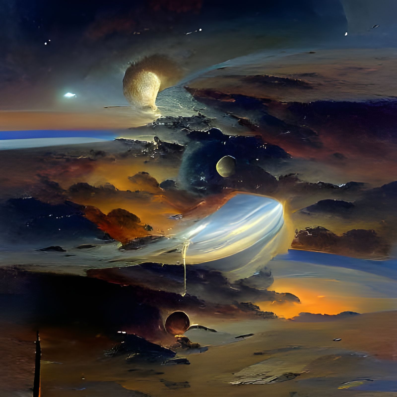 Astronomy Oil Painting in Representational Realism Style