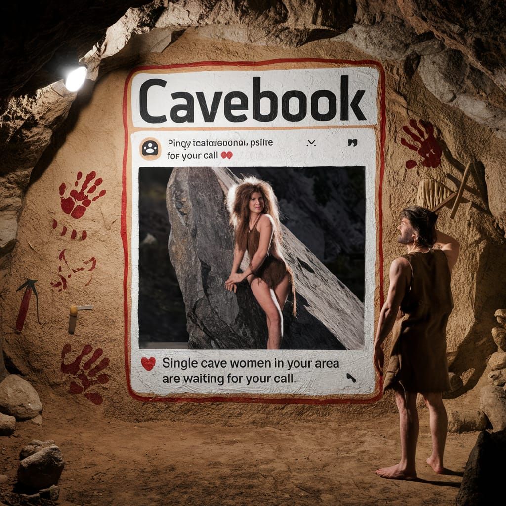 Humorous Cave Painting Reimagines Social Media