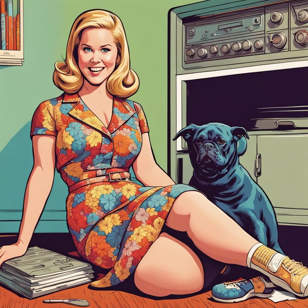 Amy Schumer as 1960s Housewife in Comic Art