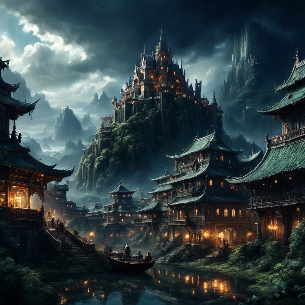 Epic Cinematic Digital Painting of a Majestic Wishling Scene