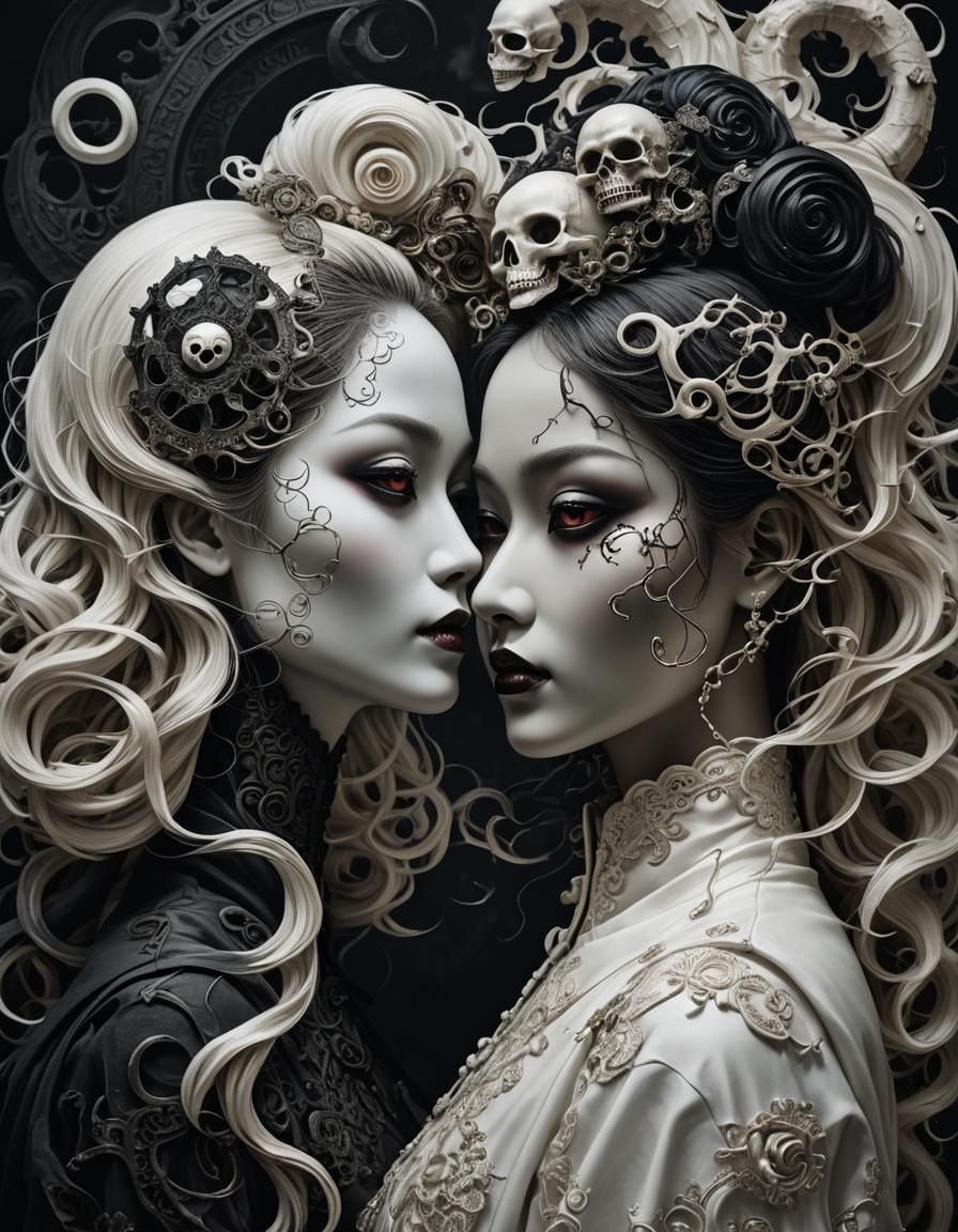 Yin and Yang Portrait Exploring Duality