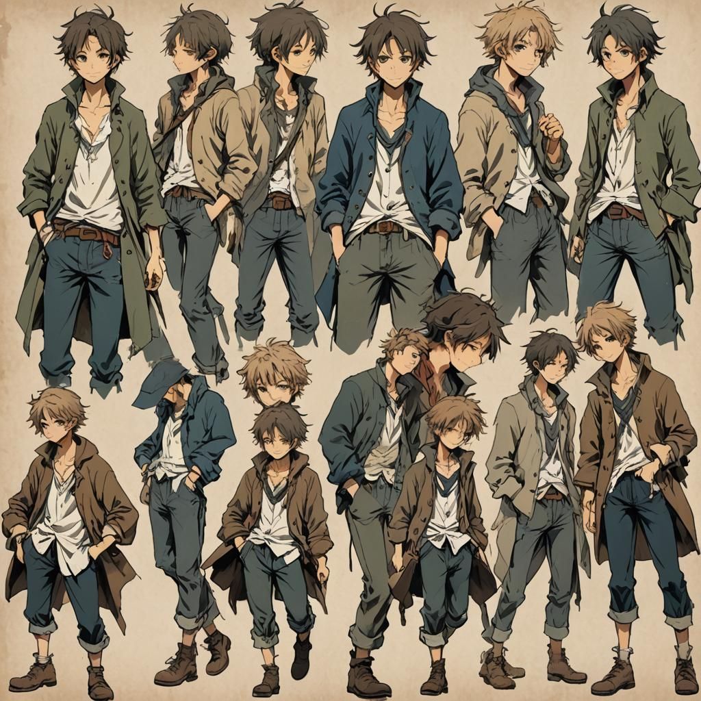 Boy in Ragged Clothes, Anime Style