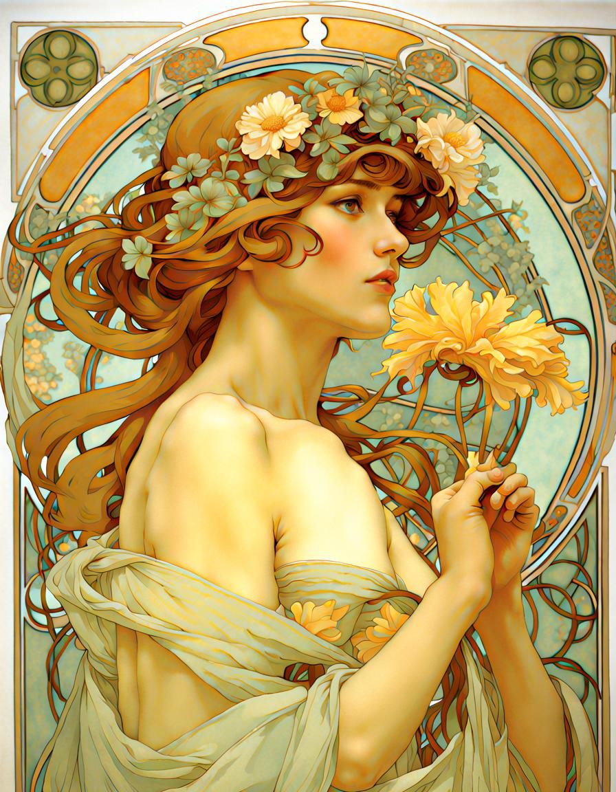 Beautiful Summer, Alphonse Mucha