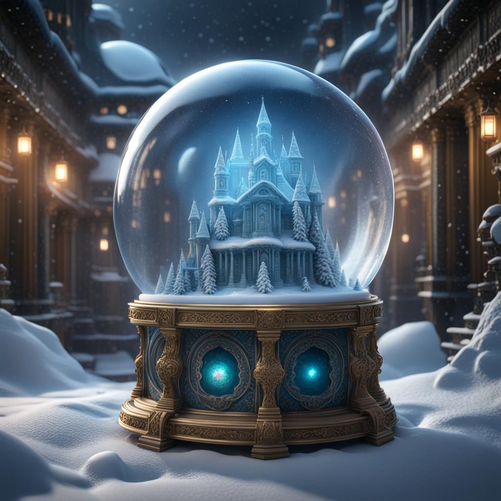 Gemini Snowglobe Concept Art in 8K Resolution