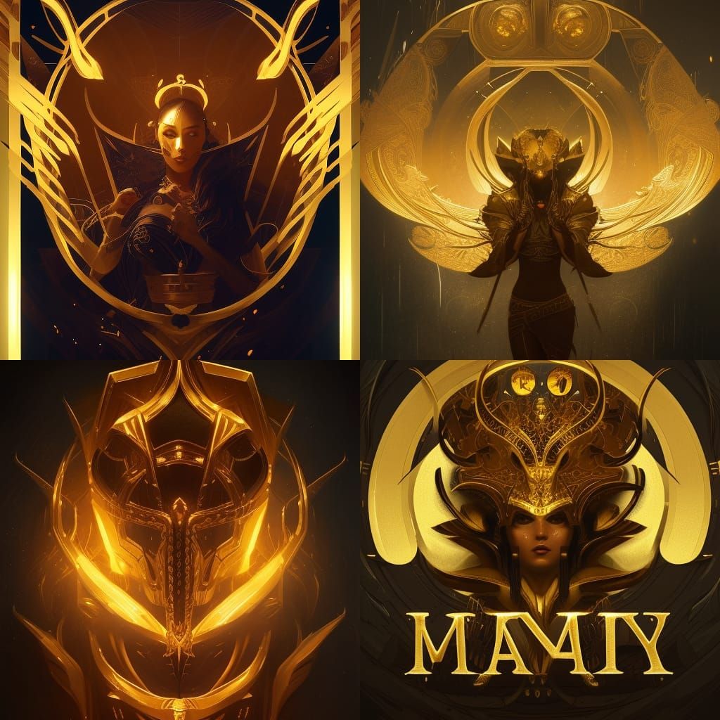 Golden Mafia Logo in Dark Fantasy Style