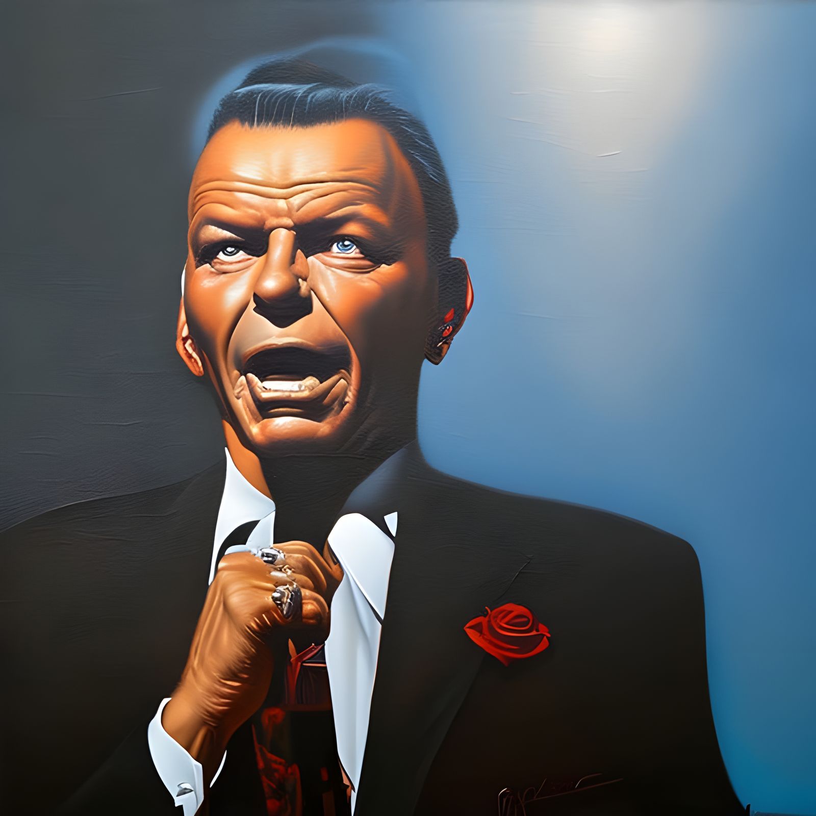 Frank Sinatra as Punk Rocker, Oil Painting