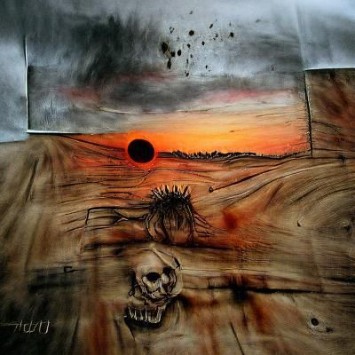 Dramatic Sunset Over Barren Wasteland