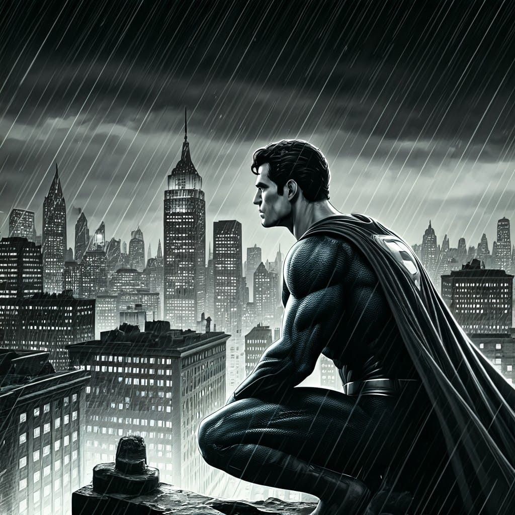 Dark Knight Vigilant in Gotham Cityscape