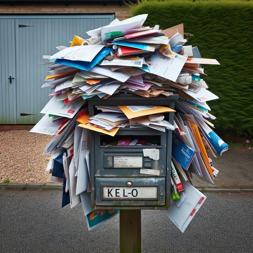 Overflowing Mailbox Filled with Junk Mail