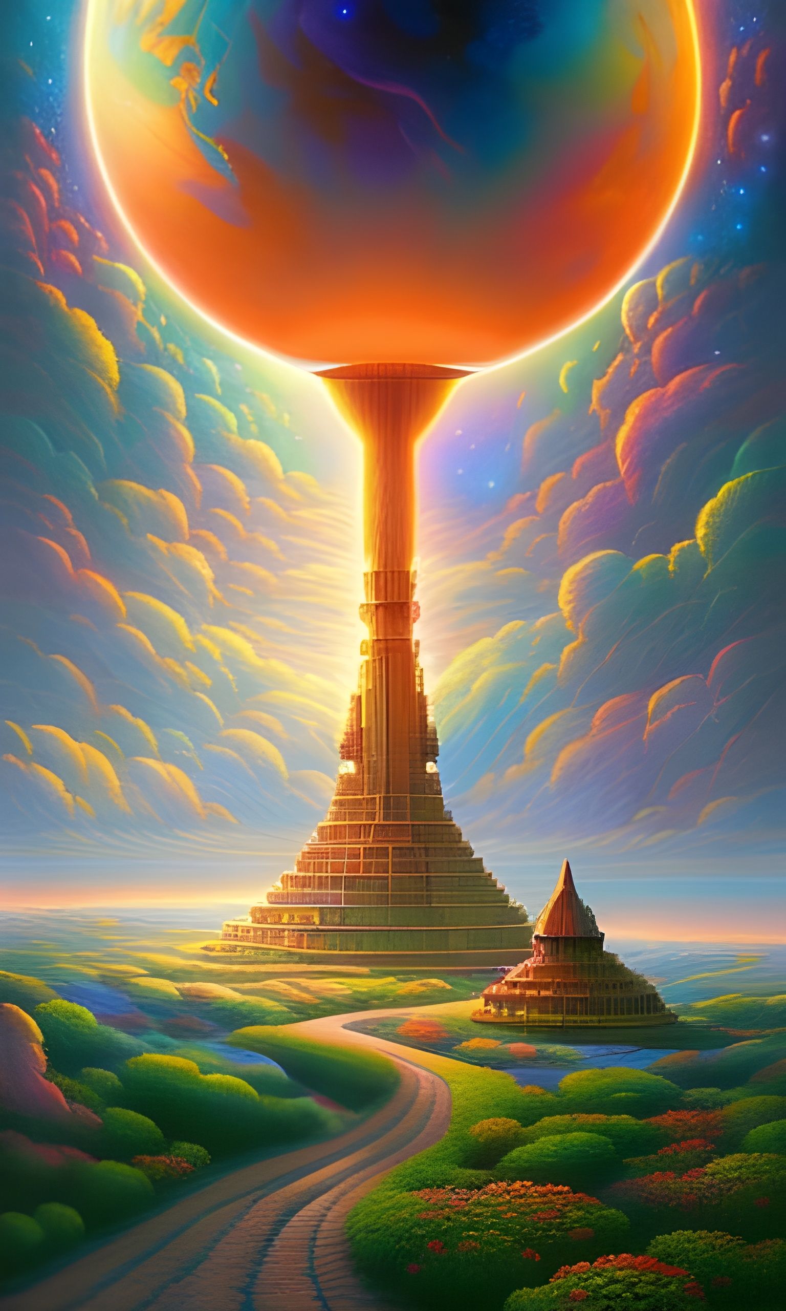 Colorful Nebula Gas and Dust Cloudscape