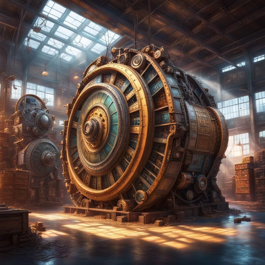 Warehouse of Time Machines: Hyperrealistic Concept Art