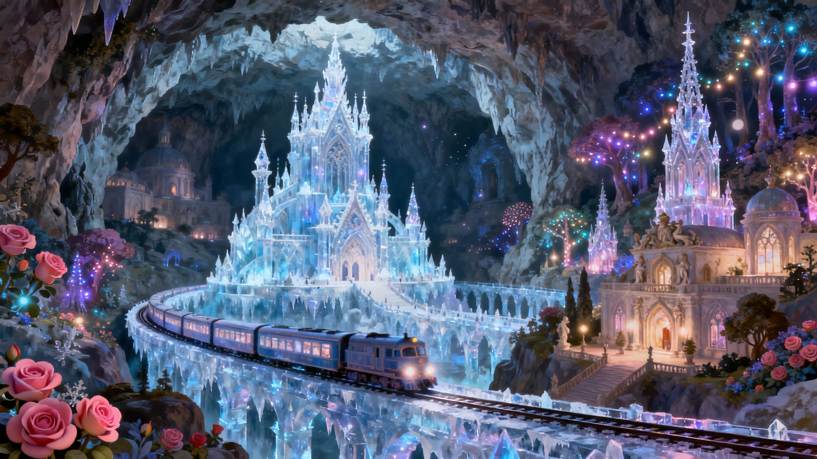 Enchanted Ice City in Crystal Caves