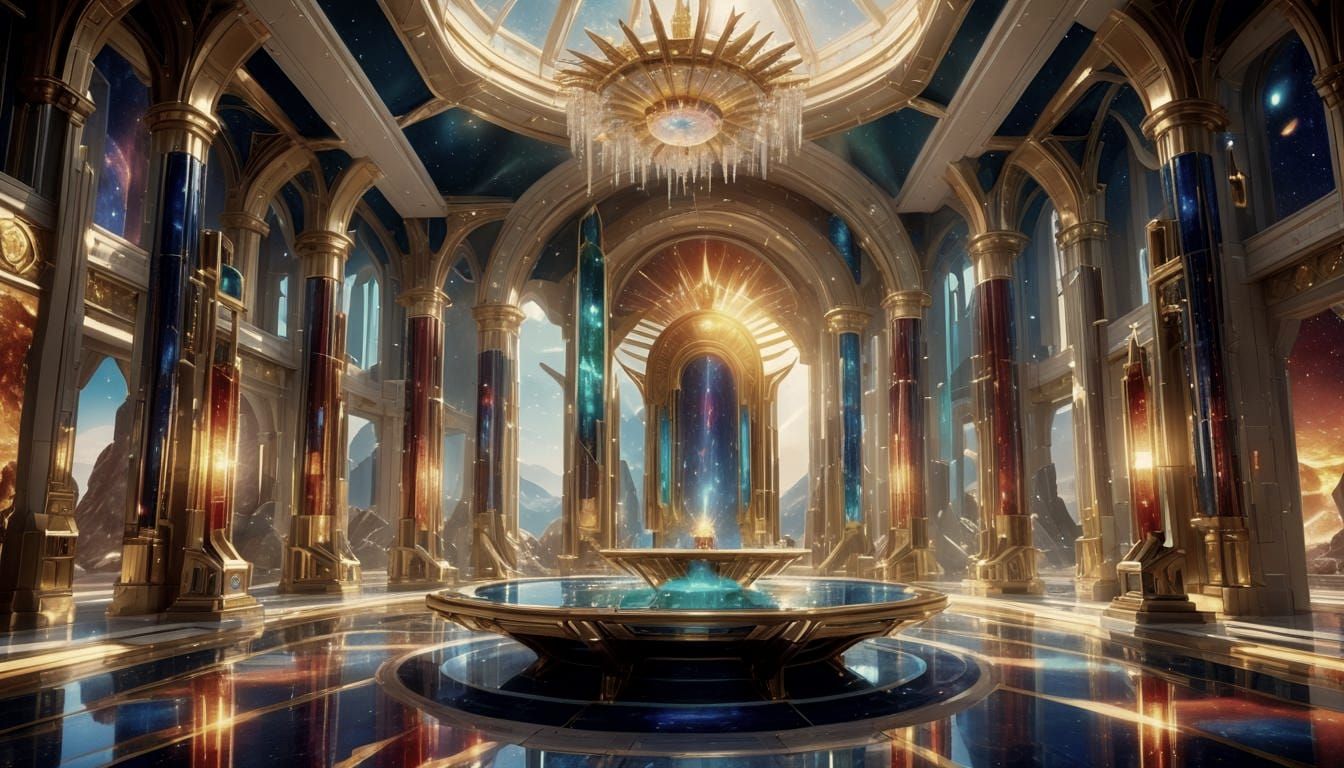 Galactic Federation Council Chamber in Futuristic Atlantis