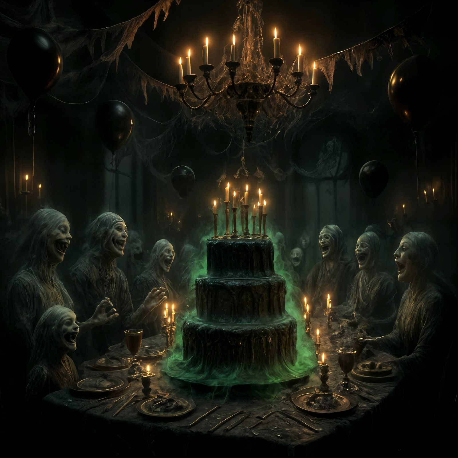 Eerie Birthday Banquet with Ghostly Guests