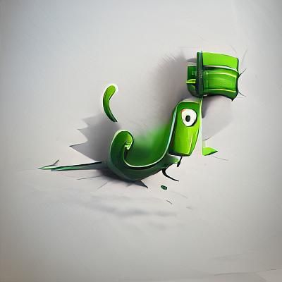 Friendly Green Slug with Arms Illustration