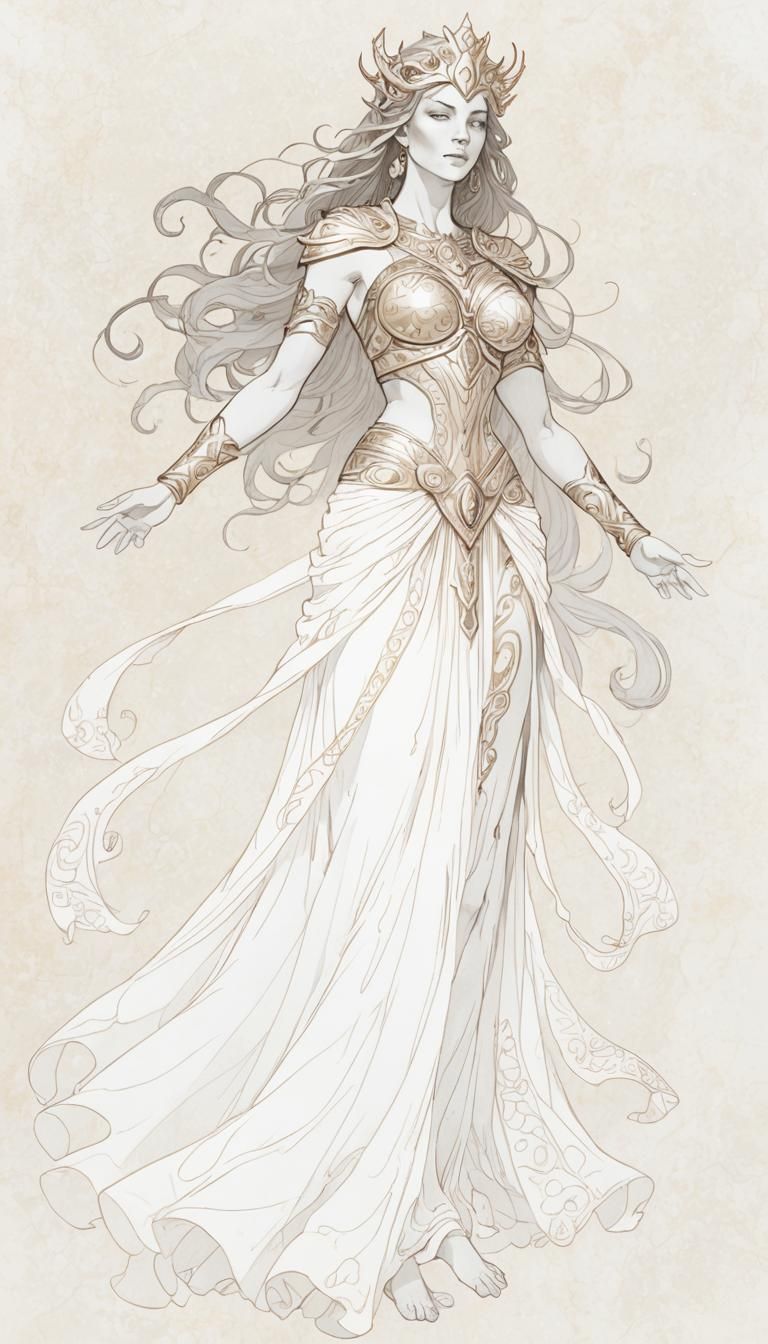 Majestic Calormene Goddess Illustration in Fantasy Style