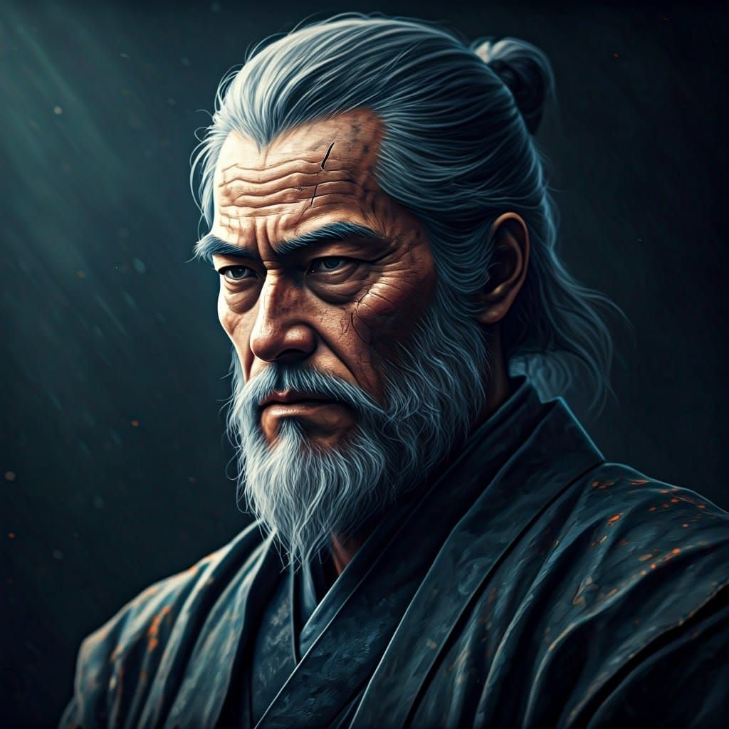 Miyamoto Musashi in Dreamlike High-Fantasy Style