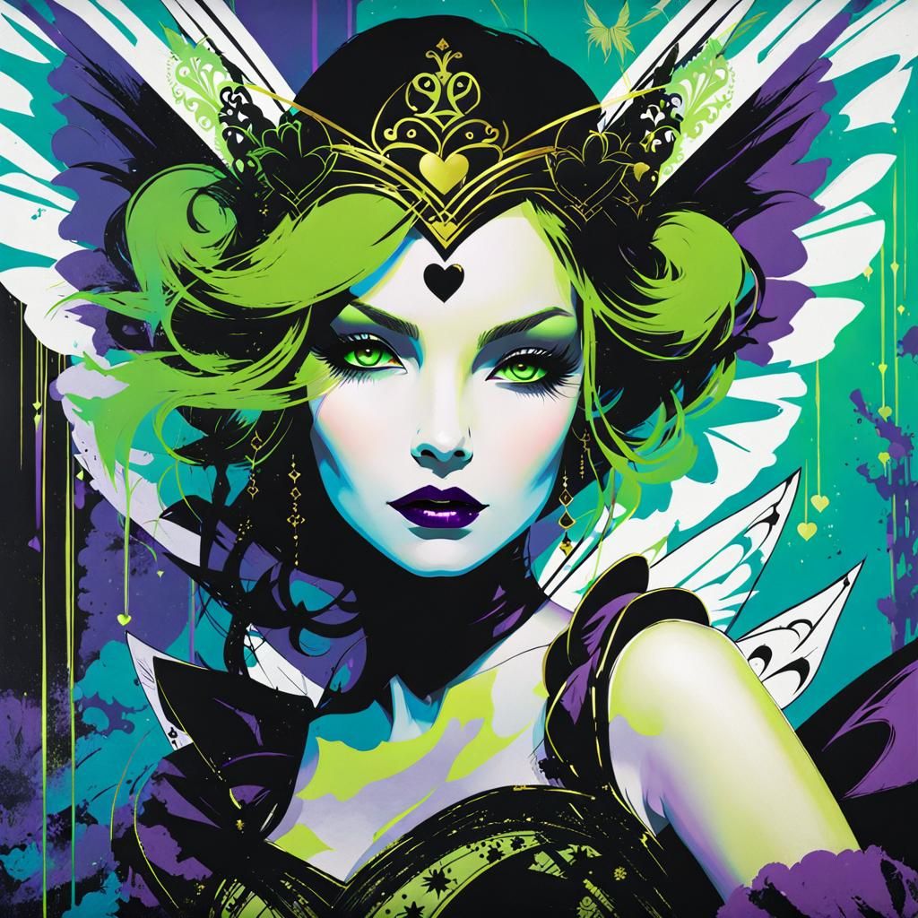 dark fantasy neon fairy