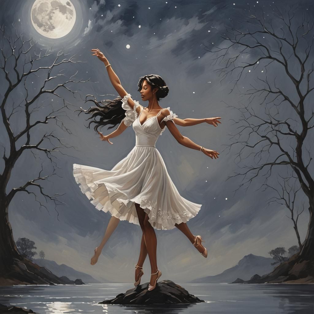 Moonlit Dance Under the Night Sky