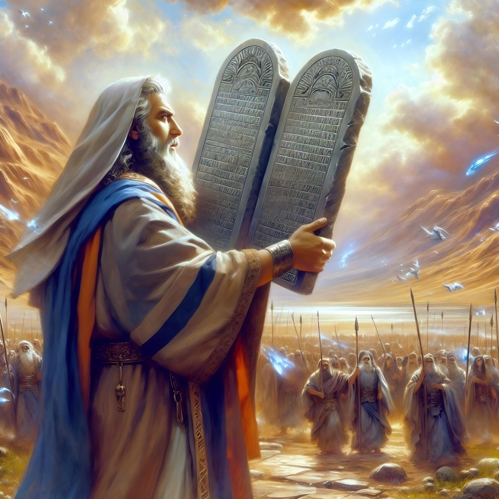 Moses Descends Sinai with Tablets of Testimony