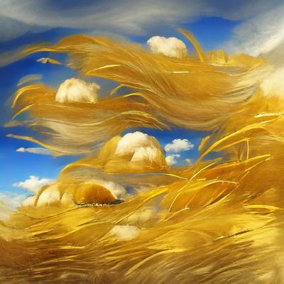 Golden Wheat Field Under Cloudy Sky