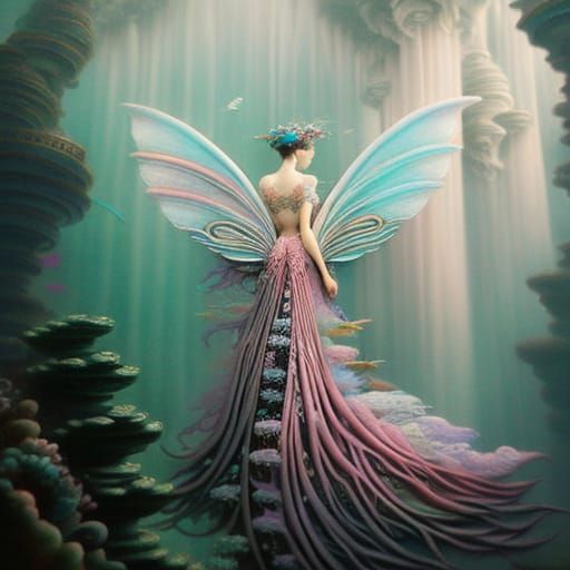 Steampunk Mermaid Princess in Ethereal Underwater Dreamland